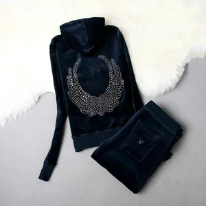 hoodies suit spring fall hot drill pattern casual tracksuit women velvet 2 pieces set sports sweatshirts pants outfits s 3xl free global shipping