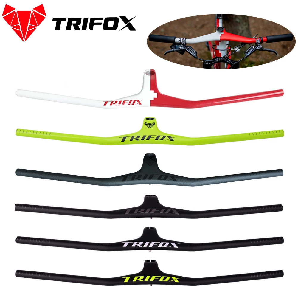 Руль велосипедный TRIFOX MTB 17/2 градусов цельная форма со стержнем 3K черный матовый 600