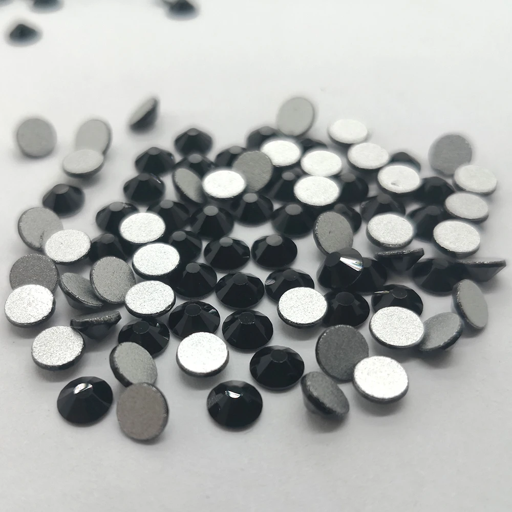 

CTPA3bI Black Nail Art Rhinestones Flatback Non Hotfix Adhesive Crystal Strass Glass Needlework Clothes Decoration Rhinestones
