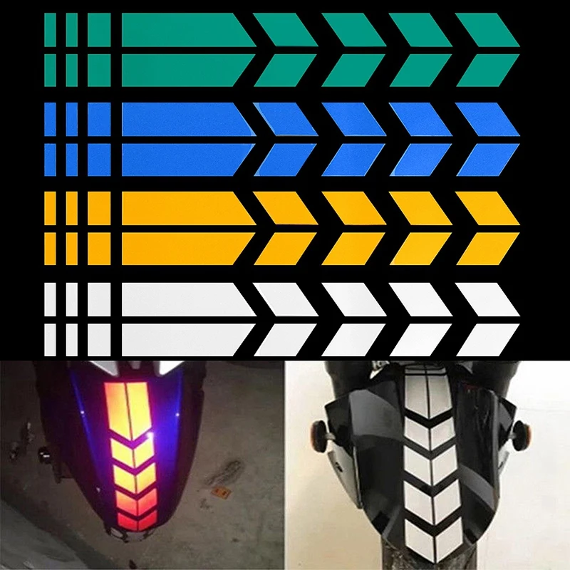 Profesional 6 Warna Sepeda Motor Dekorasi Aksesoris Sepeda Fender Yang Dapat Dilepas Desain Garis Plester Motor Stiker Reflektif,