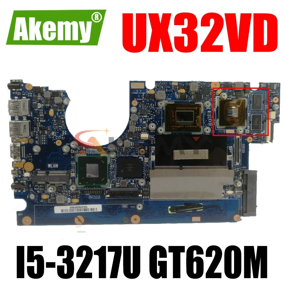

AKEMY UX32VD Laptop Motherboard For ASUS UX32VD Original Mainboard 2GB-RAM I5-3217U GT620M