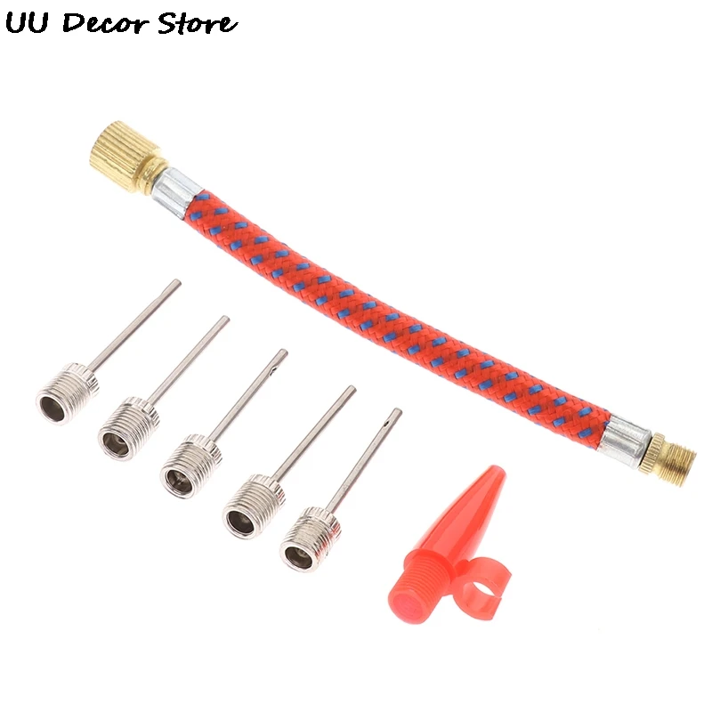 

7Pcs Inflating Needle Kits Needle Hose Sports Ball Basketball Football Volleyball Bike Tire Tube Inflator Kit Air Pump Tool