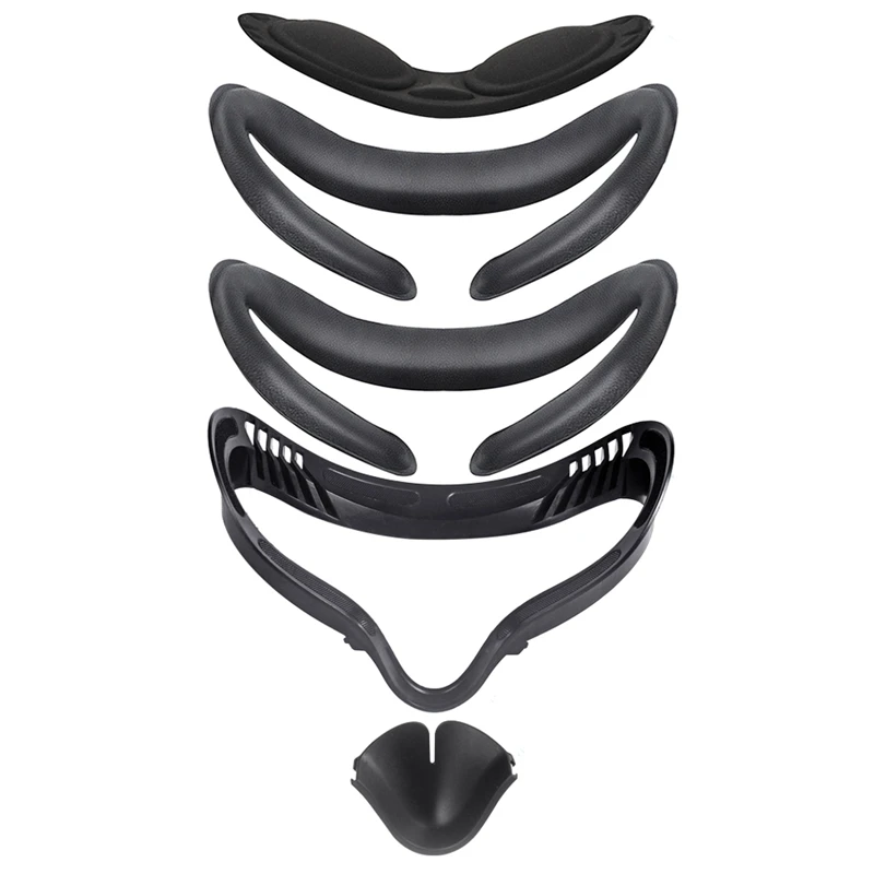 

New 5 in 1 VR Face Cover Set for Oculus Quest 2 with Anti-Leakage Facial Interface Bracket, PU Replacement Face Cover Pad