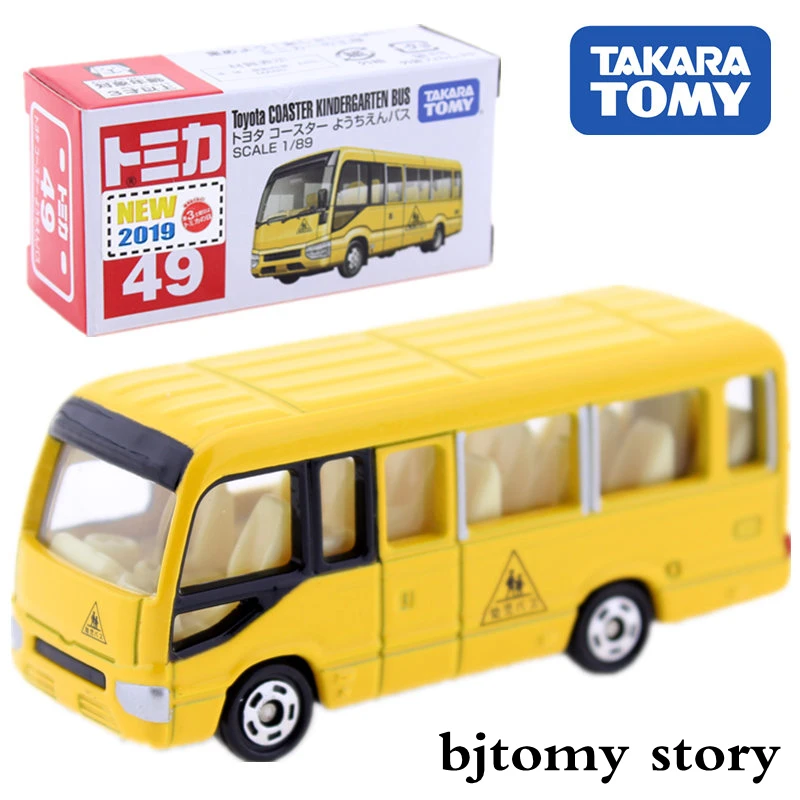 Tomica No.49 Toyota Coaster Kindergarden Bus Model Kit Takara Tomy Diecast Car Funny Kids Toys For Children Collectables