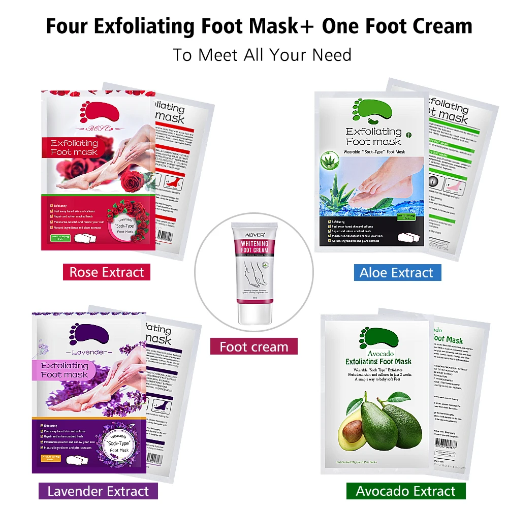 1 пара/мешок отшелушивающая маска для ног носки пилинг удаления омертвевшей кожи