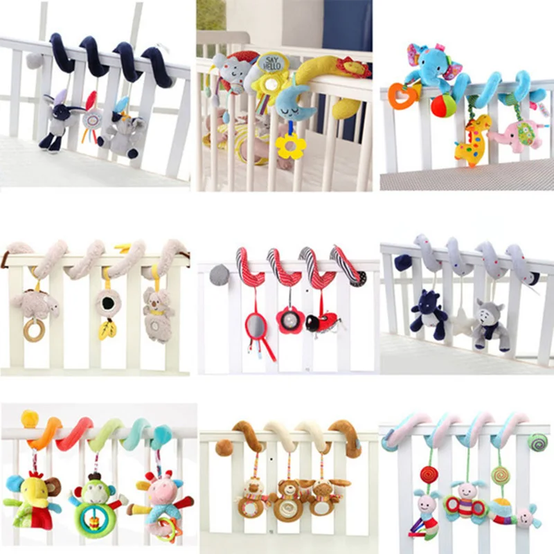 

Toy Baby Stroller Comfort Stuffed Animal Rattle Mobile Infant Stroller Toys For Baby Hanging Bed Bell Crib Rattles Toys Gifts
