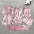 Пижама женская атласная, комплект из 54 предметов, кружевная ночная рубашка в стиле пэчворк для свадьбы, вискозный домашний костюм