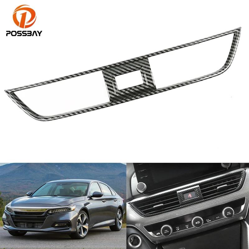 

Внутренняя отделка автомобиля из углеродного волокна ABS консоль Средний выход воздуха Отделка крышки молдинги для Honda Accord 2018 2019 2020 2021 аксесс...