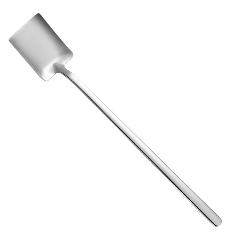 

304 Stainless Steel Mixing Stirring Spoon Creative Long Handle Thicken Small Spoon Dessert Spoon Coffee Ice Spoons