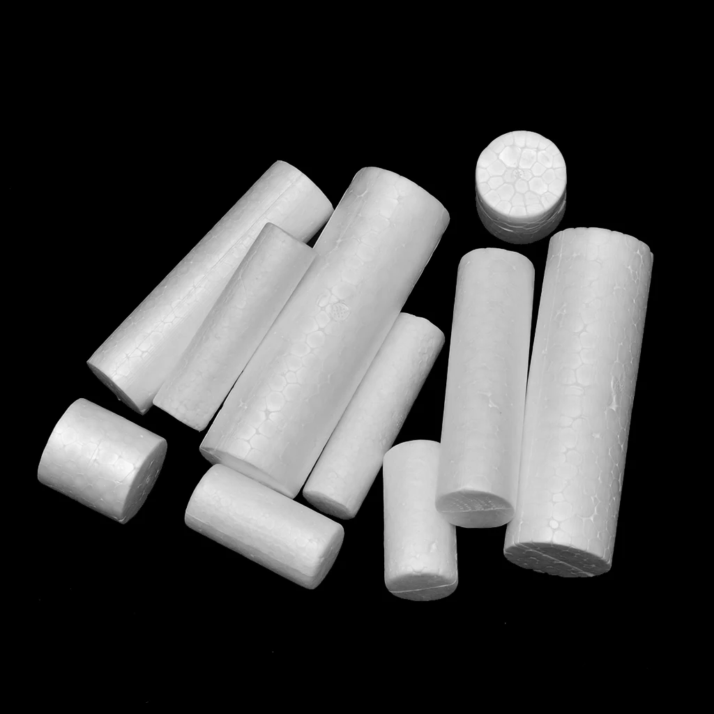 10pcs Polystyrene Cylinder Ornaments for Painting Craft 5 Sizes |
