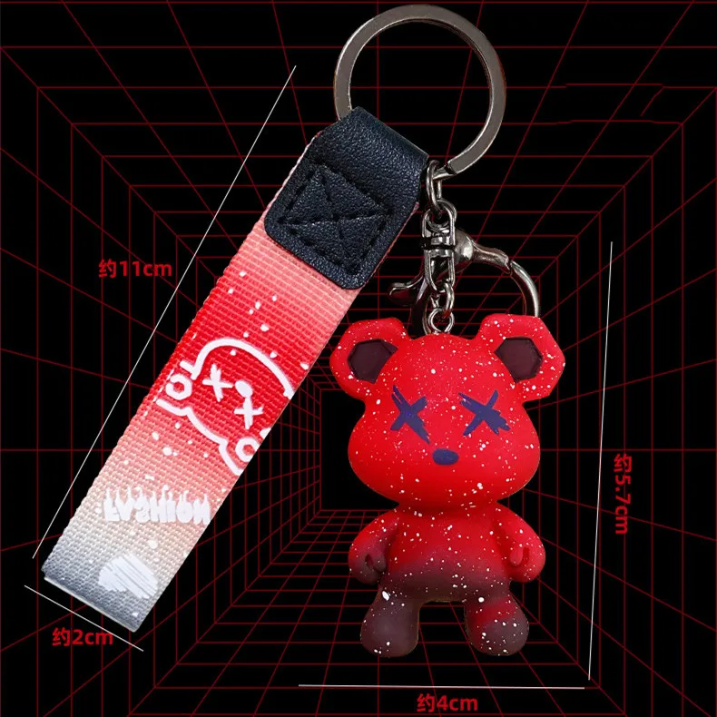 Творческий мультяшный Градуированный медведь брелок для ключей Женская милая