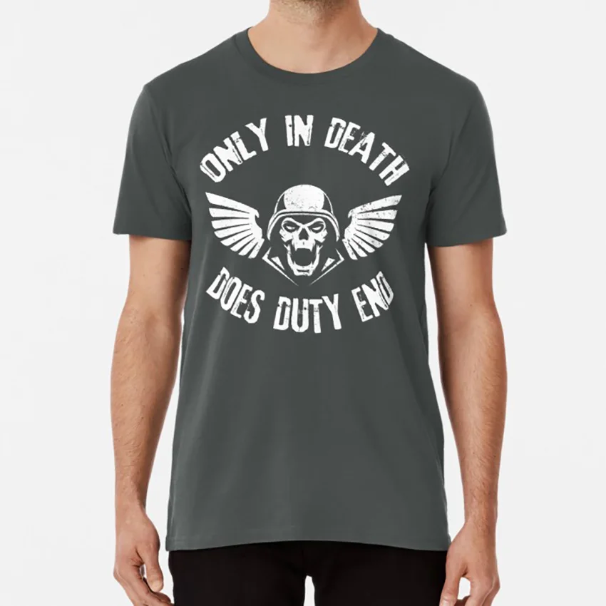 Только в Death Does Duty End Grimdark цитирует футболку Имперская Гвардия Ig Astra милитарный военно морской флот|Мужские