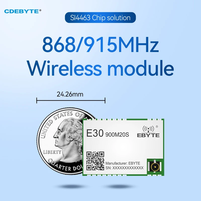 In Stock SI4463 868/915MHz RF Wireless Module E30-900M20S Long Range 2.5KM 100mW IPEX/Stamp Hole Antenna SMD SPI | Мобильные