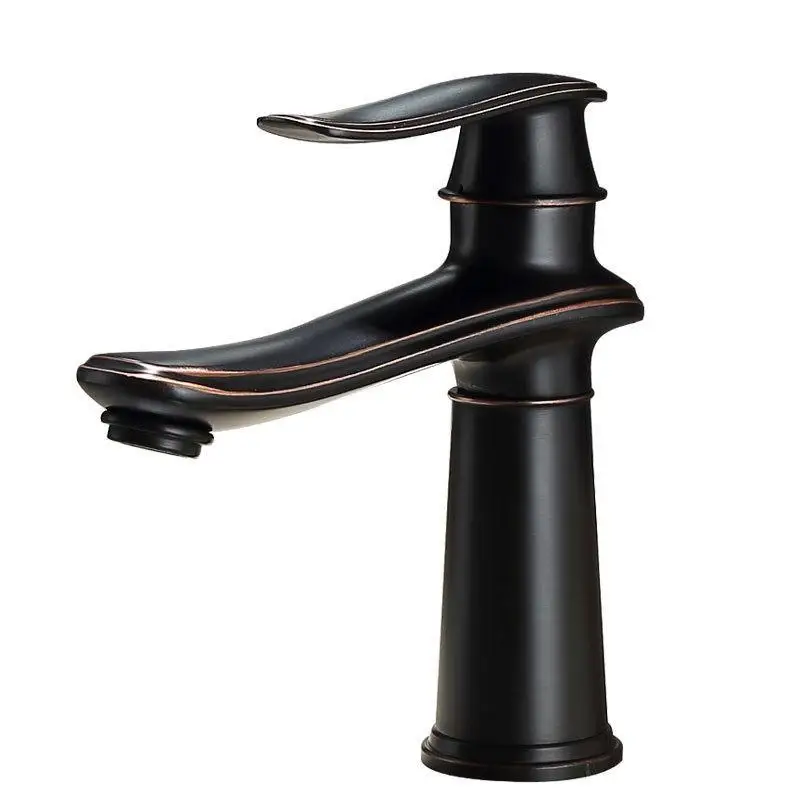 

Bathroom Sink Basin Faucets Contemporary Antique Brass Faucet Mixer Water Tap Rotate Single Handle Hot And Cold Crane