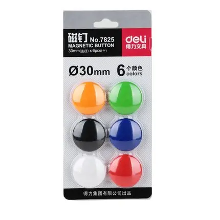 

Deli 7825 30mm Whiteboard Magnetic Nail Magnetic Buckle Colourful Blackboard Stickers Teaching Tools Office Supplies