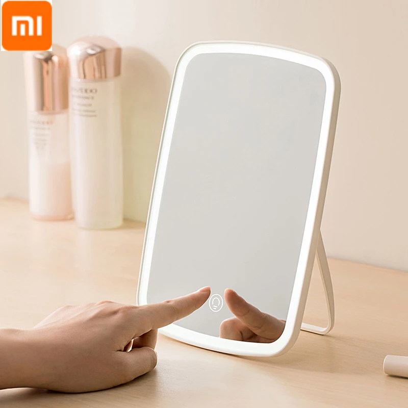 

2021 LED Makeup Mirror with LED USB Charge Cosmetic Mirror Touch Dimmer Switch Operat Stand for Tabletop Bedroom 1200mAh Battery