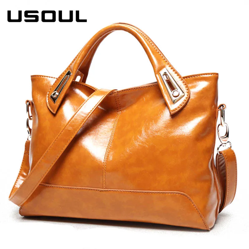 USOUL 2020 женская сумка желтые масляные Вощеные кожаные роскошные сумки хорошего