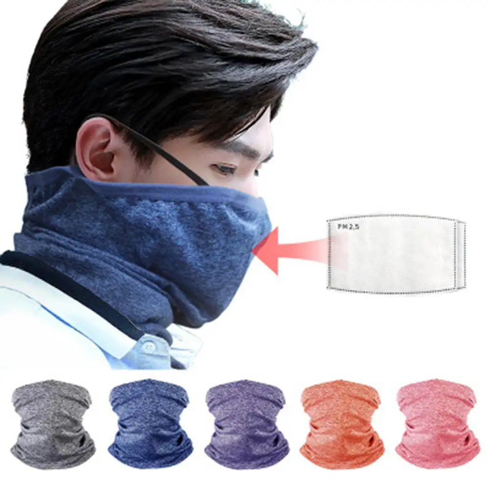 

Модная однотонная маска для лица с защитным Карбоновым фильтром, многофункциональная маска для лица, моющаяся для взрослых мужчин и женщин