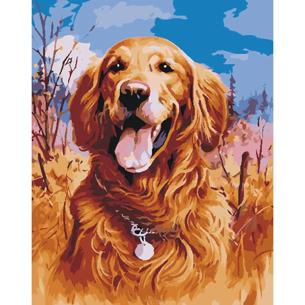Diamond Embroidery Golden Retriever Cross 5D Full Drill Painting DIY Dog Puppy Stitch Rhinestone Mosaic | Дом и сад