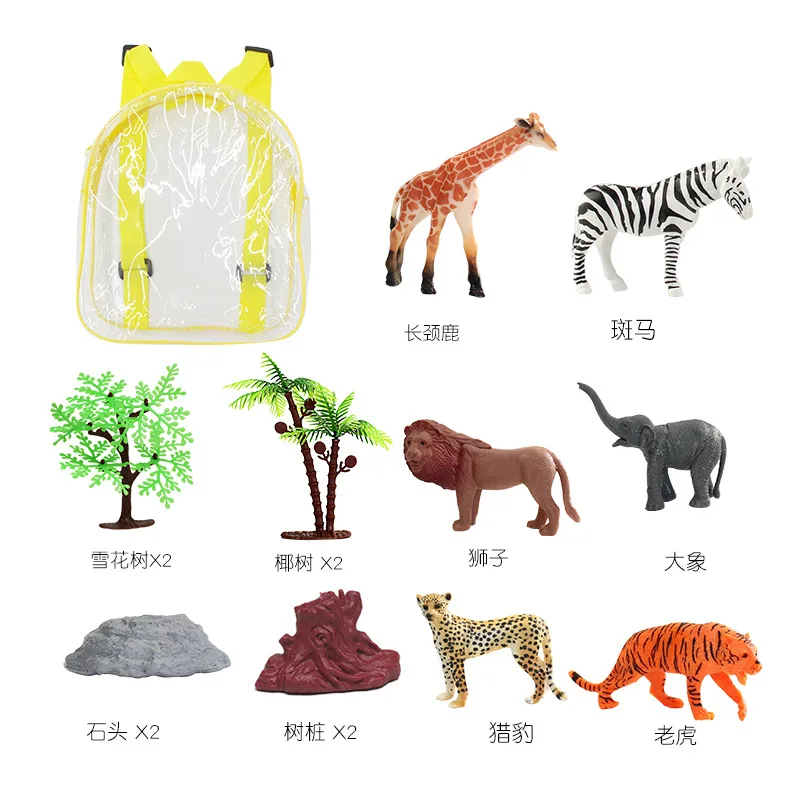 6 шт. различные модели животных в фермерском зоопарке с сумкой Леопард жираф слон