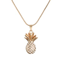 korea style cute crystal pineapple choker necklace for women summer accessory gold lovely pineapple necklace fashion jewelry new