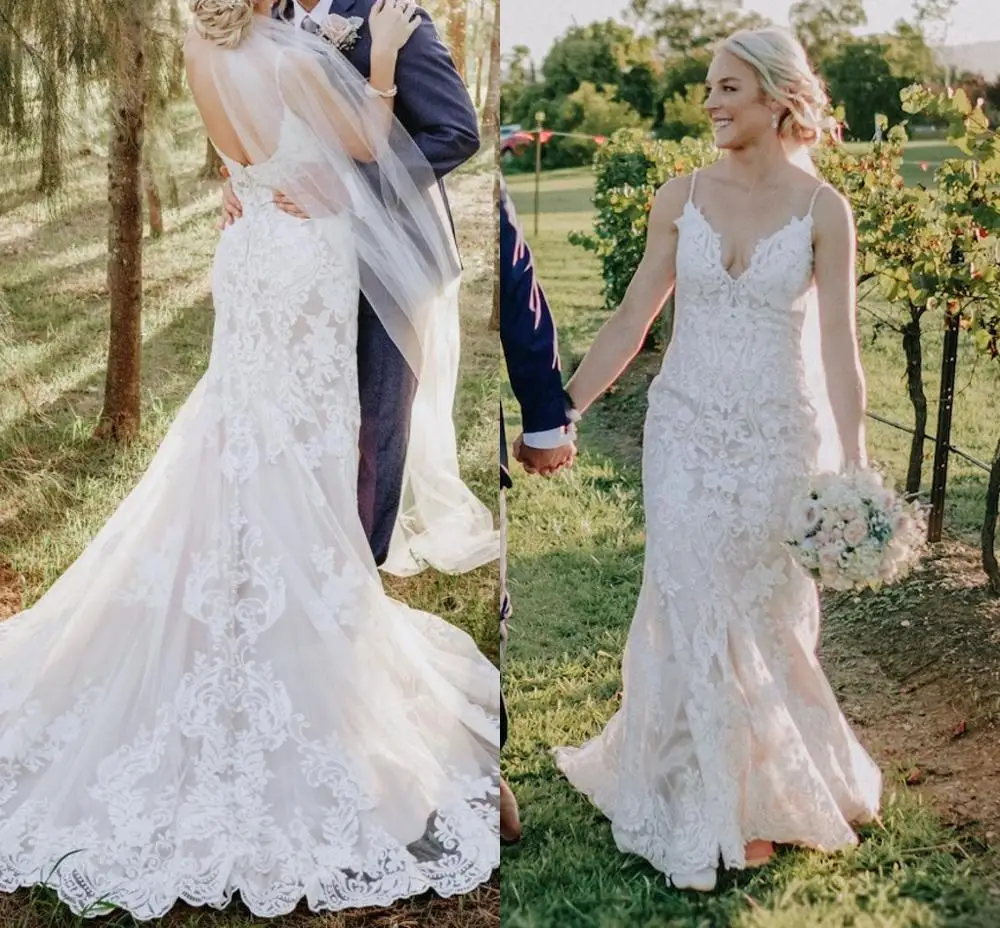 2020 великолепные кружевные платья русалки для верховой езды свадебные на