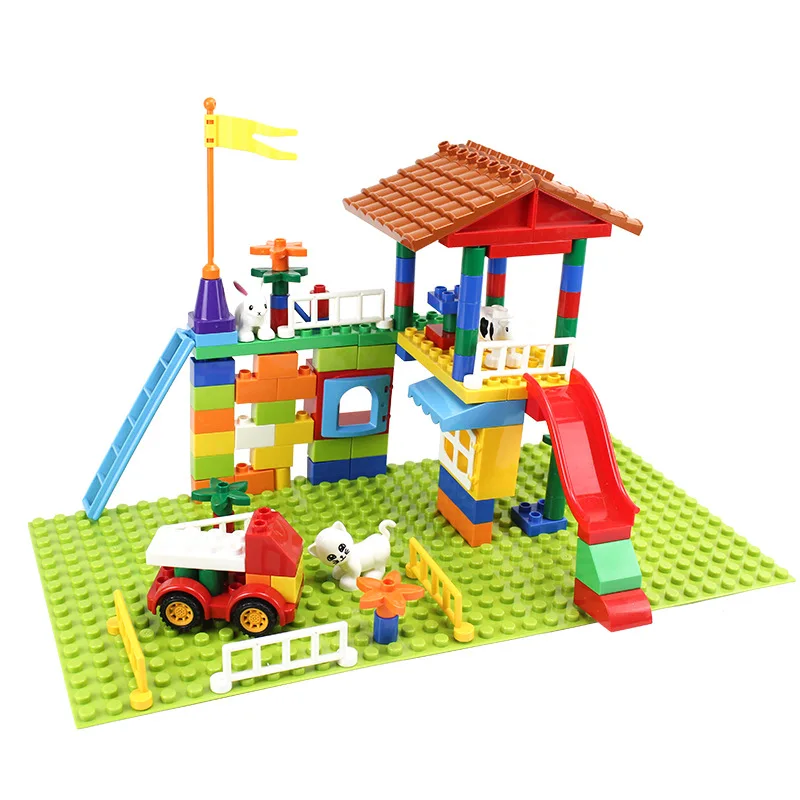 

House Roof Big Particle Building Blocks Big Size Slide Compatible Dupoed Building Blocks Castle DIY Bricks Kids Gift