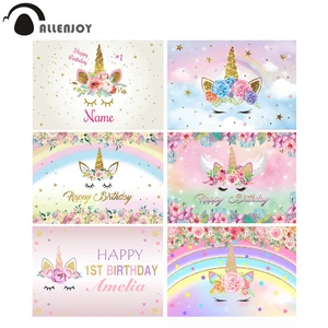 Allenjoy фоны для фотосъемки с изображением единорога на заказ, звезды, первый день рождения, фотозона для новорожденных, детей, реквизит для фотосъемки