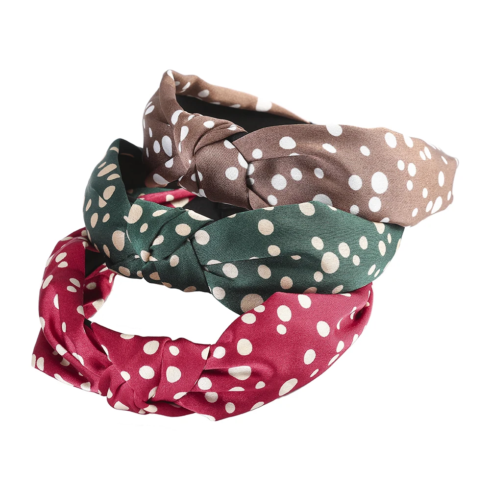 Женский обруч для волос AWAYTR тканевый в горошек аксессуар волос| |