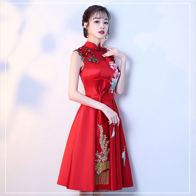It's Yiiya High Collar Prom Dress Sleeveless Appliques Crystal Dresses 2020 Plus Size Embroidery Vestidos De Gala K184 | Свадьбы и