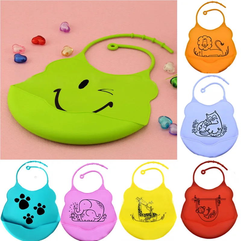Модные водонепроницаемые детские мягкие силиконовые нагрудники для кормления