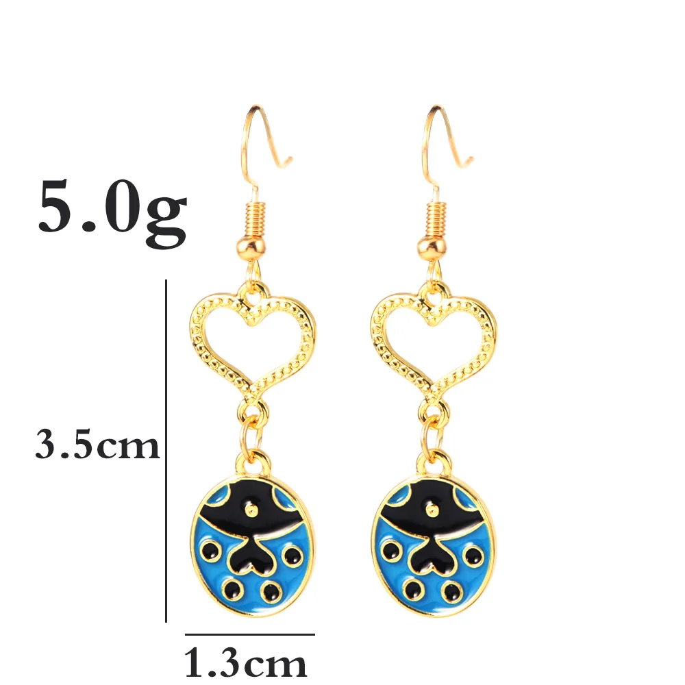 

Anime JOJO JoJo's Bizarre Adventure Golden Wind Giorno Giovanna Cosplay Eardrop Earring Ladybird Cosplay Props Xmas Jewelry Gift