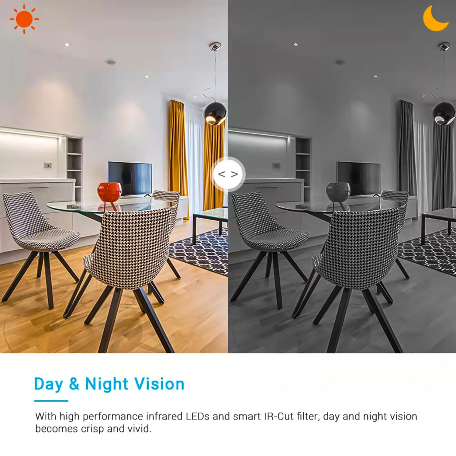 Купольная интеллектуальная беспроводная камера с двухсторонним аудио ночным