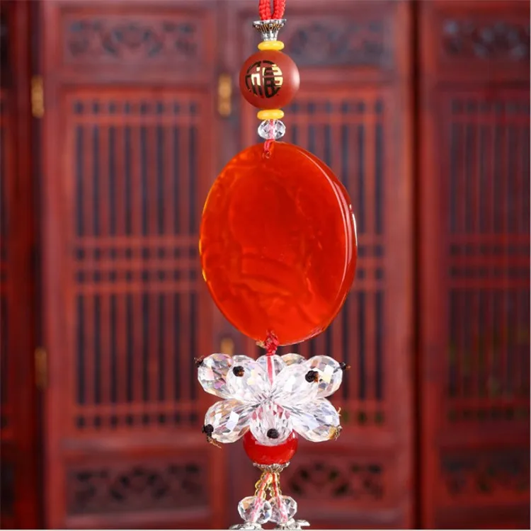 Мао цзедонг интерьер автомобиля Висячие украшения с натуральным красным агатом