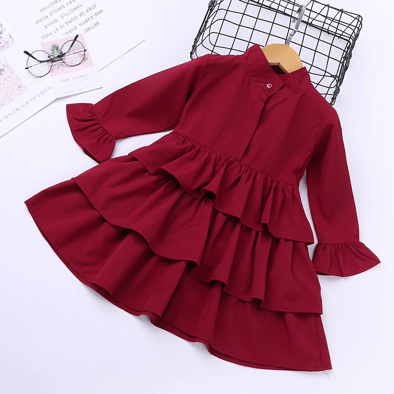 l9256 red HE Hello Enjoy/летние платья для девочек; свадебное платье принцессы с вышивкой; элегантная милая детская одежда из тюля; детская одежда для девочек - Цвет: l9256 red
