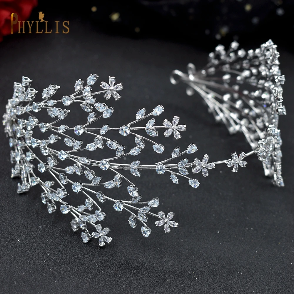 Женский обруч для волос A253 свадебная диадема с цирконом роскошный листьями