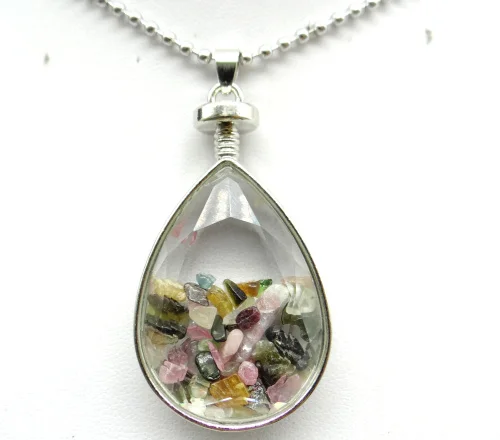 Подвеска из натурального камня и стекла для изготовления ювелирных изделий