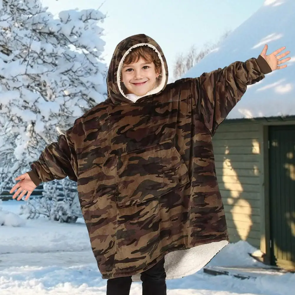

TV Blanket Warm Thick TV Hooded Sweater Blanket Adults Kids Sofa Cozy Blanket Sweatshirt Plush Coral Fleece Blankets Outwears