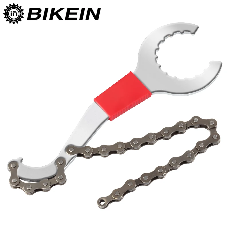 

BIKEIN 3 in 1 Bicycle Chain Whip Sprocket Cassette Lockring Bottom Bracket BB Wrench Tool Bicycle Spanner Wrench Repair Tools