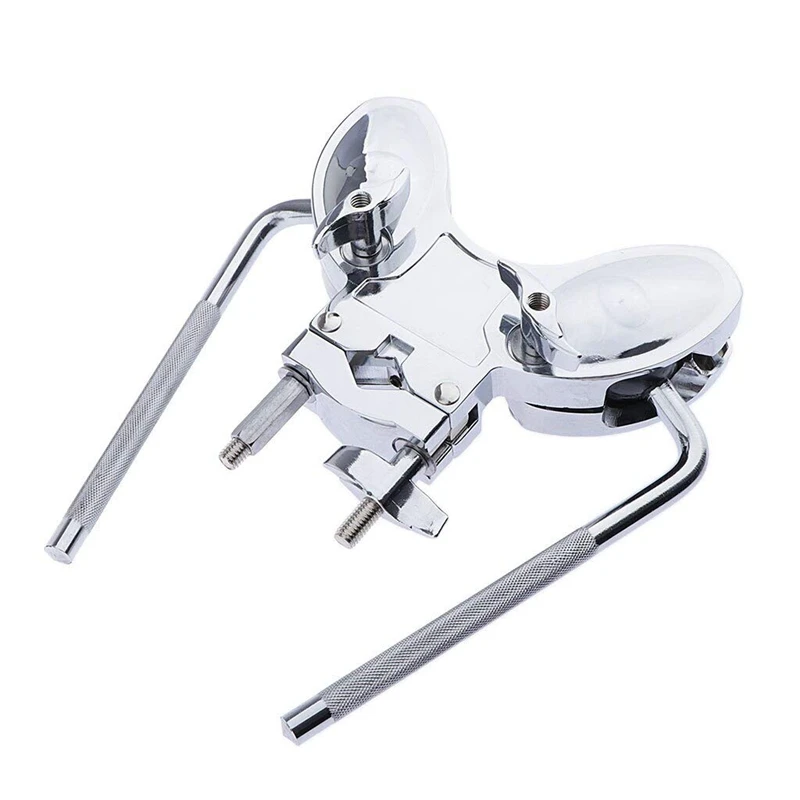 

Double Tom Holder Stand for Drum Set Replacement Parts Accessories Silver