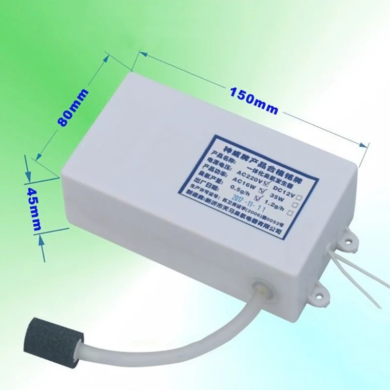 

500mg/h Portable Ozone Generator Ozonizer Water Purifier Air Cleaner Sterilizer