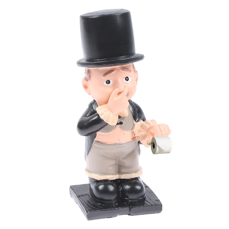 

1Pc Wc Mini Fake Papierrolhouder Hars Ornament Sculptuur Badkamer Beeldje 16Cm