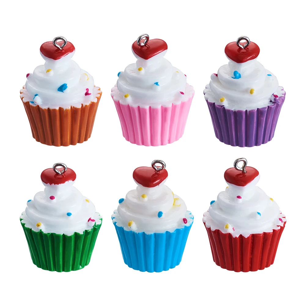 

10 шт. Разноцветные Подвески из каучука для торта, подвески для ожерелья, сережек, поделки «сделай сам», фурнитура для изготовления ювелирных...