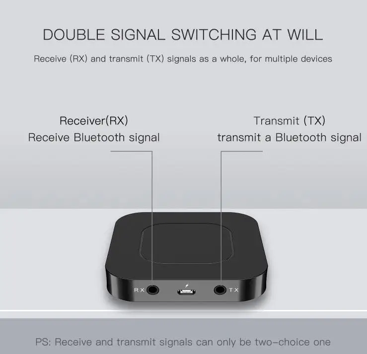 

Bluetooth 5.0 Audio Receiver Transmitter 2 IN 1 Mini 3.5mm Jack AUX USB Stereo Music Wireless Adapter