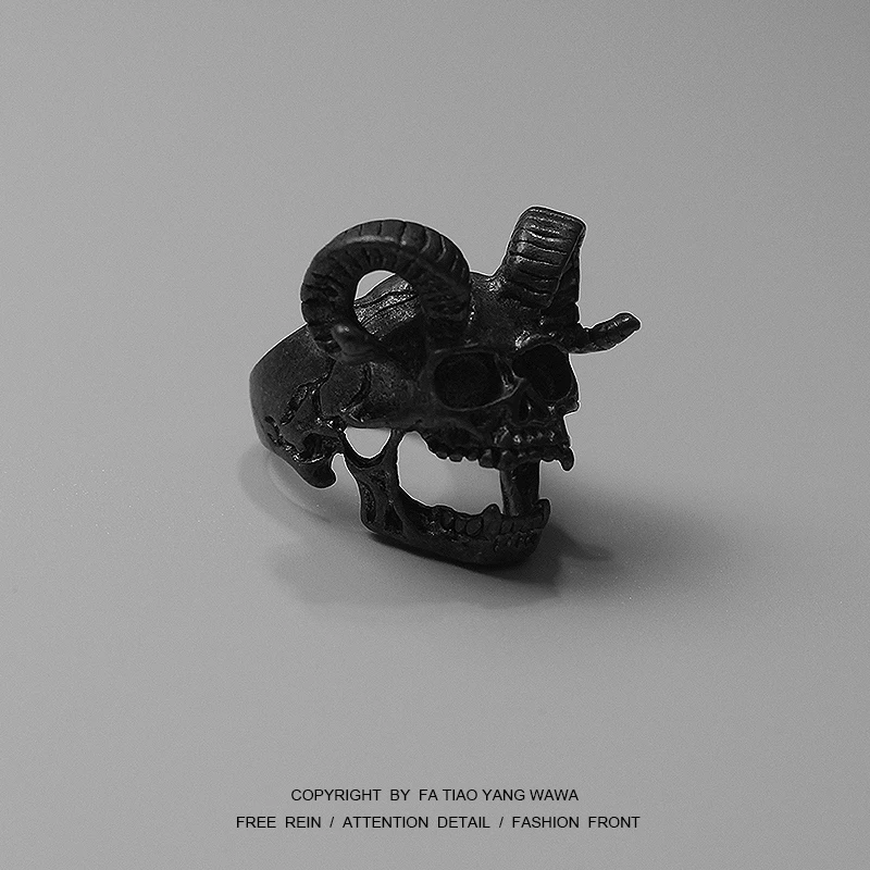 

Goat head skull ring