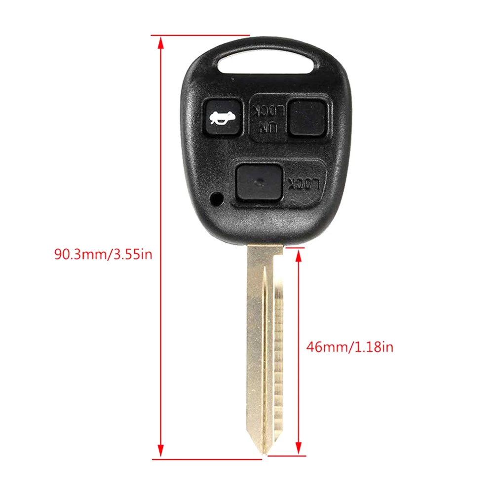 Трехкнопочный ФОБ Toy47 для Toyota Corolla Camry Yaris Hiace Avensis|Ключ от авто| |