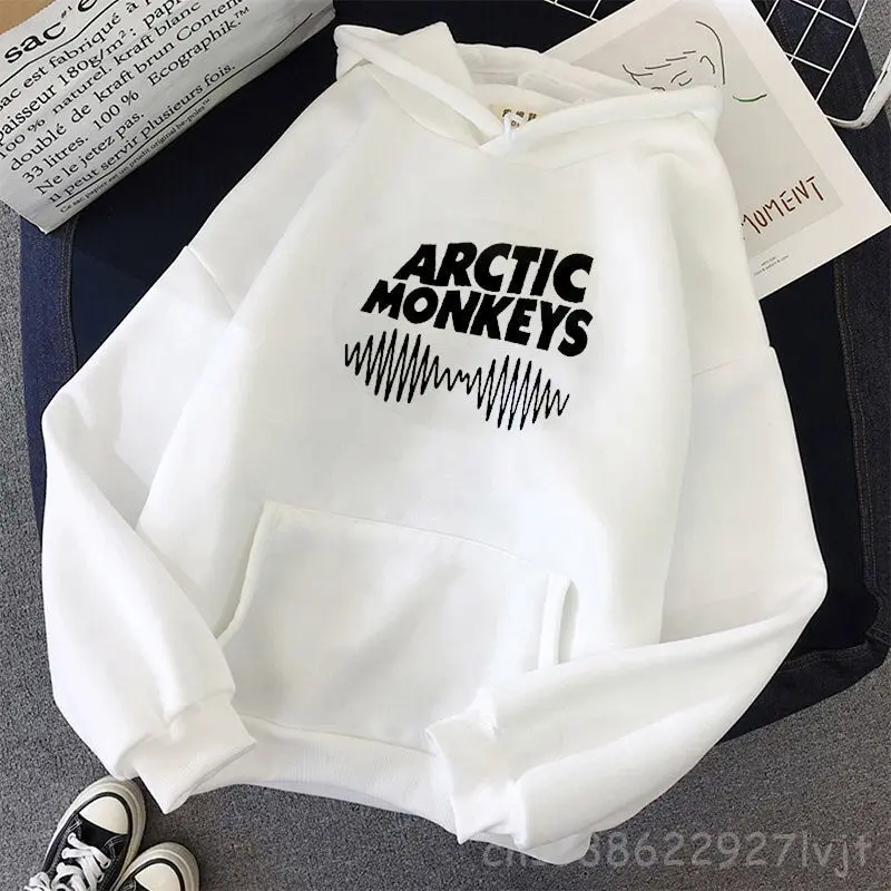 Harajuku Vintage ARCTIC MONKEYS Sound Wave Printed Cotton Hoodies Long Sleeve Pullovers Female Hip Hop Skateboard Sweatshirts