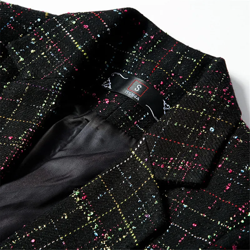 Твидовый Блейзер Куртка высокого качества женские 2020 осень зима Новый женский