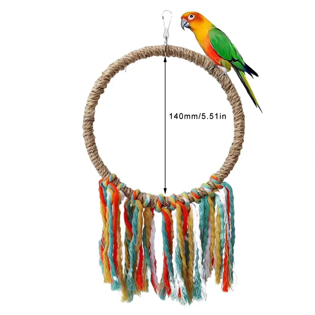 

Parrot Swing Toy Cotton Rope Cotton Circle Intelligence Development Toys Pet Bird Toys Parrot Chew Toys