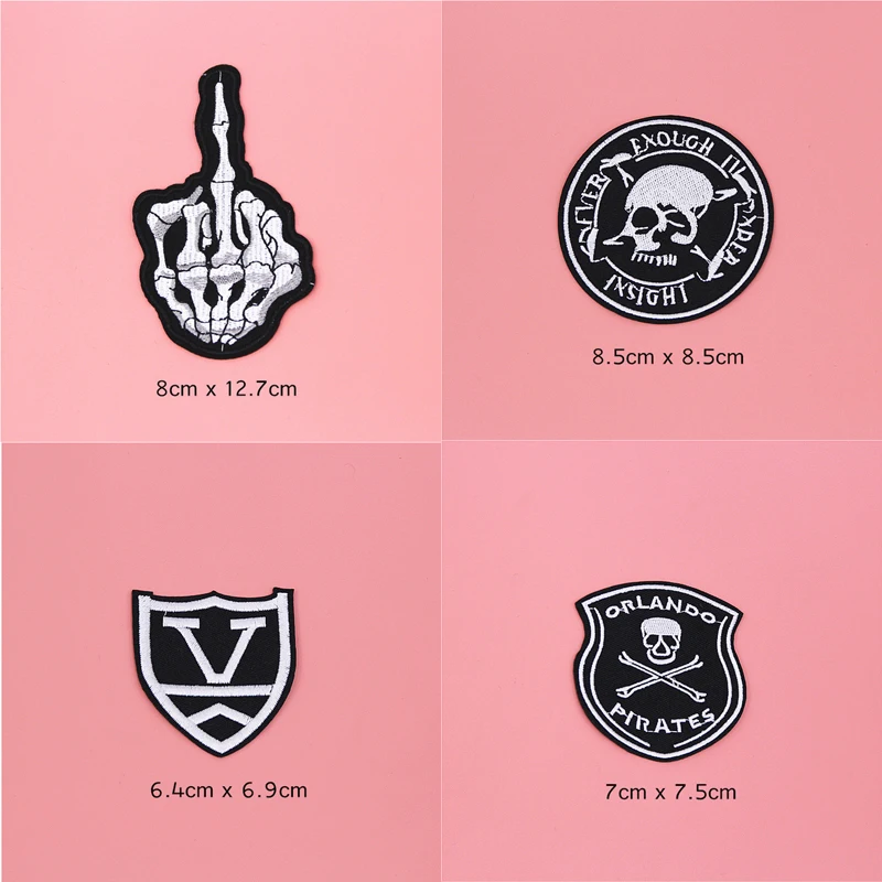 Черно-белые нашивки для одежды 1 шт. аппликации на палец наклейки сделай сам в